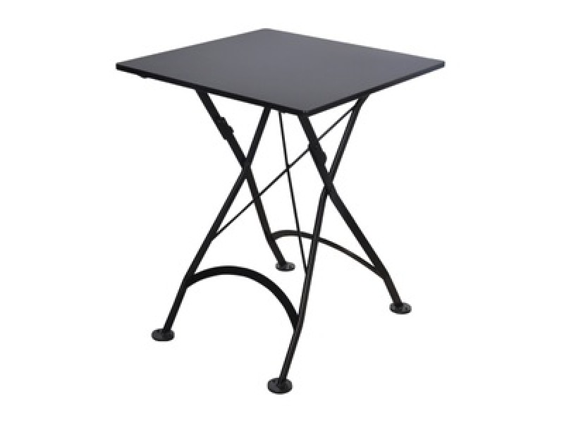 Furniture Designhouse French Cafe Bistro 24' Square Folding Table - Powder Coated Steel Top and Legs - Black, Green and Red