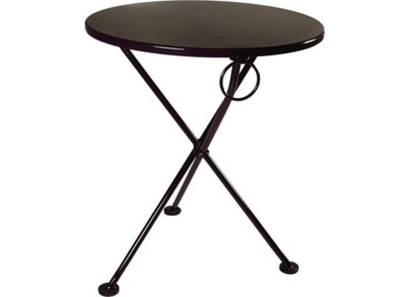 French Café Bistro 3-leg Folding Bistro Table - Black