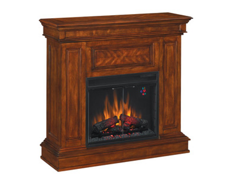 Fireside America Classic Flame 23 Inches Phoenix Dual Corner/Wall Electric Fireplace - Burnished Walnut