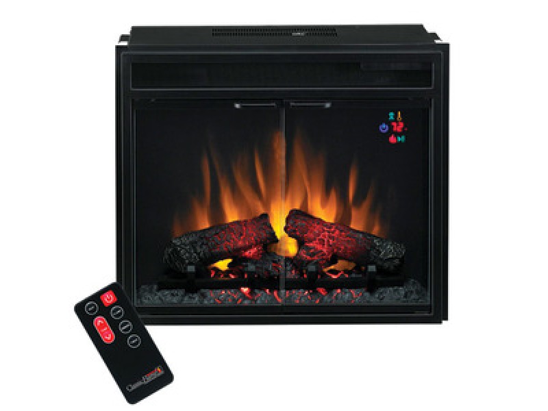 Flame 23 Inches Electric Insert with Glass Doors and Remote Control