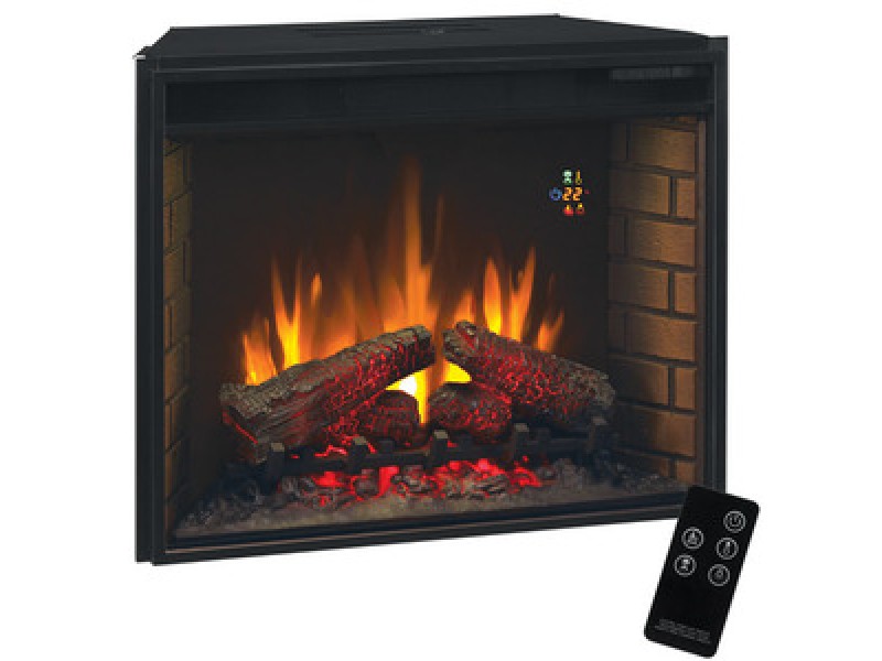 Fireside America Classic Flame 28 Inches Electric Fireplace with Fixed Glass and Remote Control