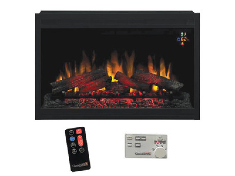 Fireside America Classic Flame 36 Inches Traditional Elegance Built-In Electric Builder Box with Fixed Glass