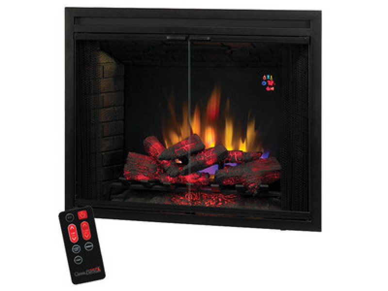 Fireside America Classic Flame 39 Inches Built-In Electric Fireplace with Glass Doors