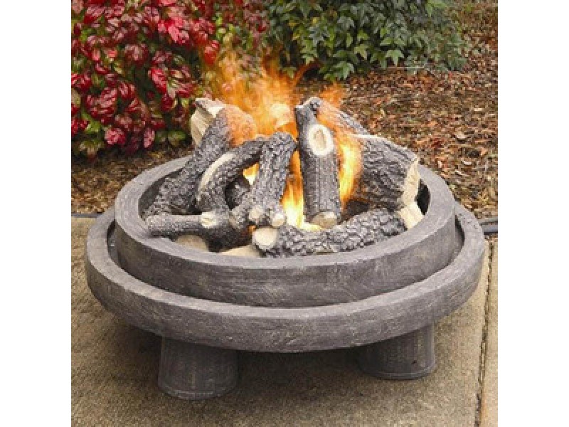 Fireside America Heatmaster Arizona Glow Fire Pit With Gas Logs - Rustic Gray-Brown
