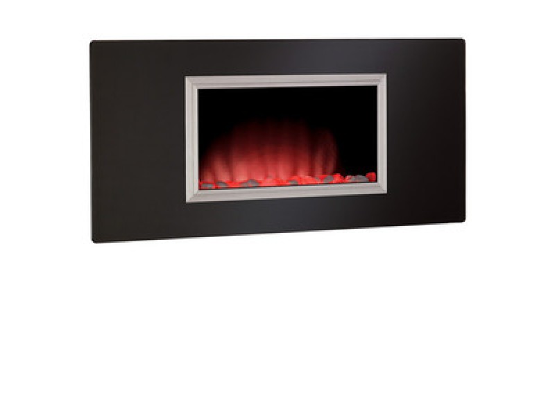 Fireside America Classic Flame 35 Inches Tranquility Fire Display - Wall Hanging Fireplace - Black with Aluminum Frame