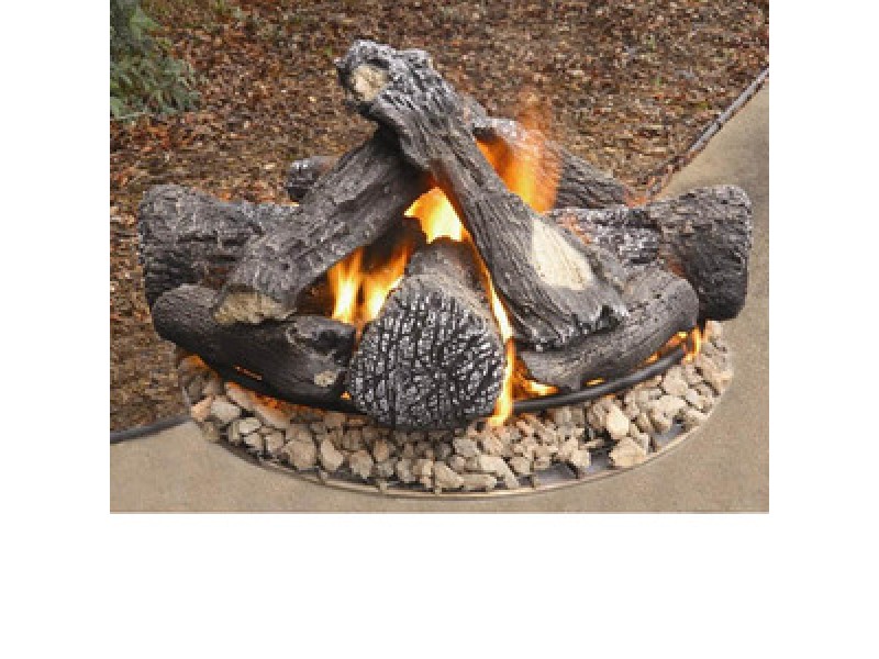 Fireside America Heatmaster 30-Inch Midnight Expressions Gas Log Fire Pit Kit - NA Fuel