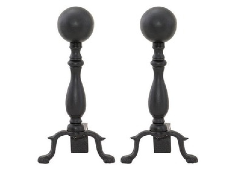 Fireside America UniFlame Ball Andirons with Short Shank-Black