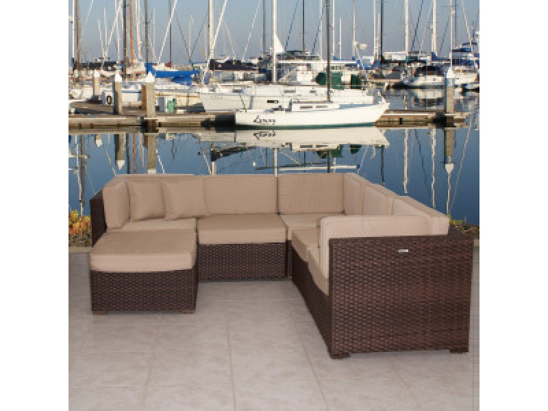 International Home Miami Atlantic Bellagio Sectional Deluxe Six Piece Set