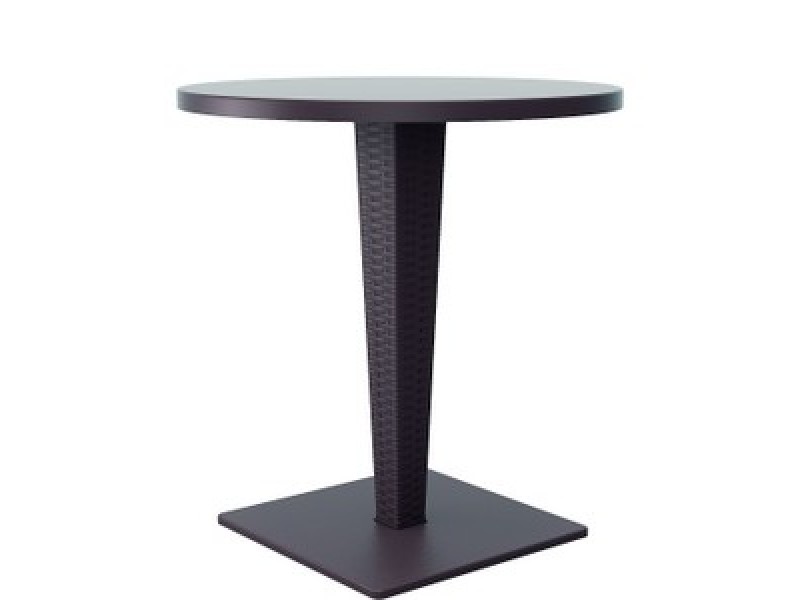 Riva Werzalit Top Round Dining Table Brown 27.5 inch