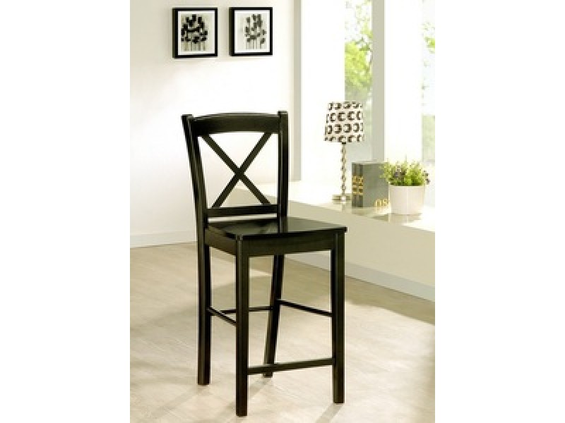 Linon Black X Back Counter Height Stool