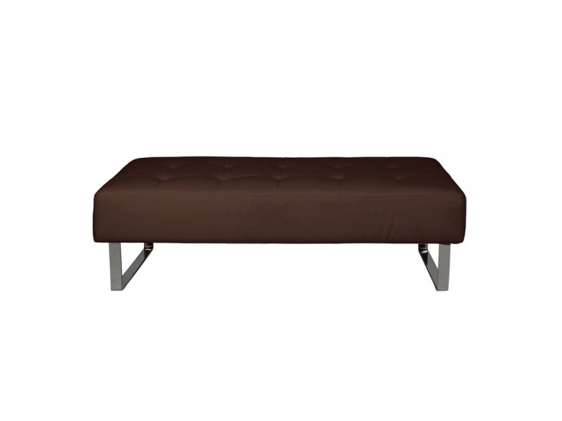Miami Bench Black Faux Leather Chrome Frame