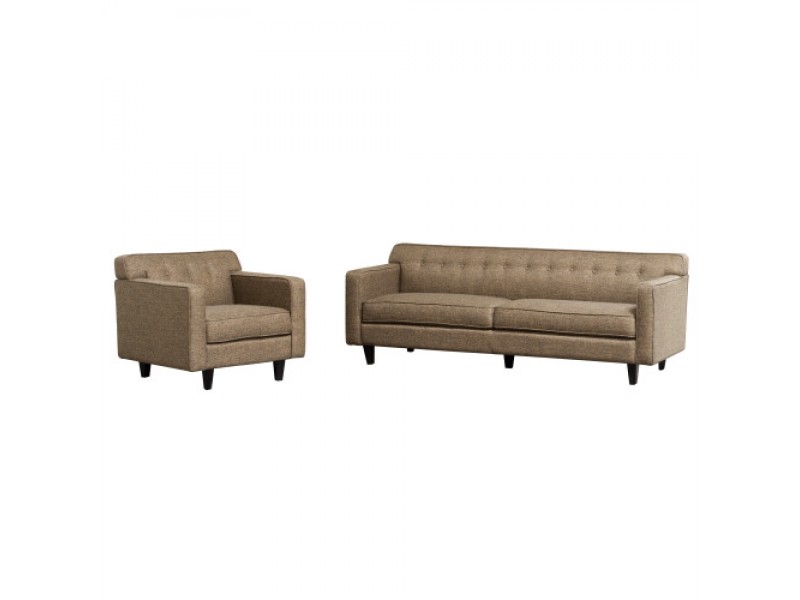 Diamond Sofa Mid-Century Sofa Chair in Pepper Tweed Fabric Set of 2