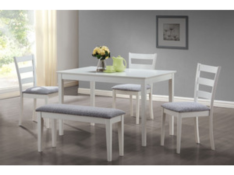 Monarch Specialties 5pcs Dining Set w/ Bench & 3 Side Chairs