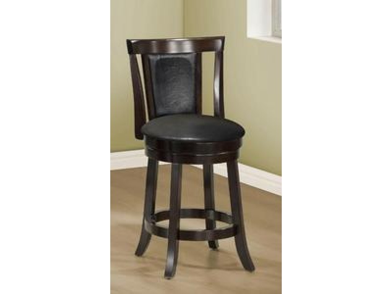 Monarch Specialties Black / Cappuccino Wood 39" Swivel Counter Stool - Set of 2