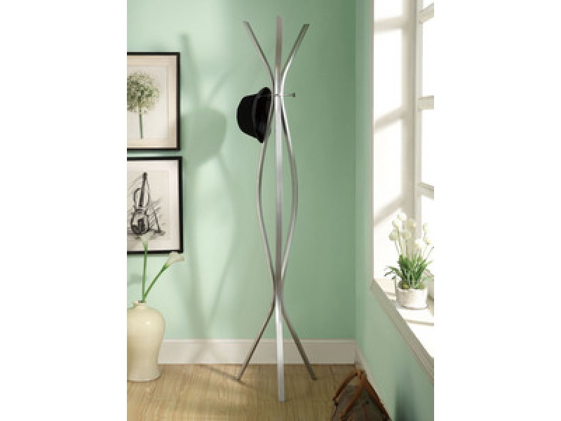 Monarch Specialties Silver Metal Contemporary 72"H Coat Rack