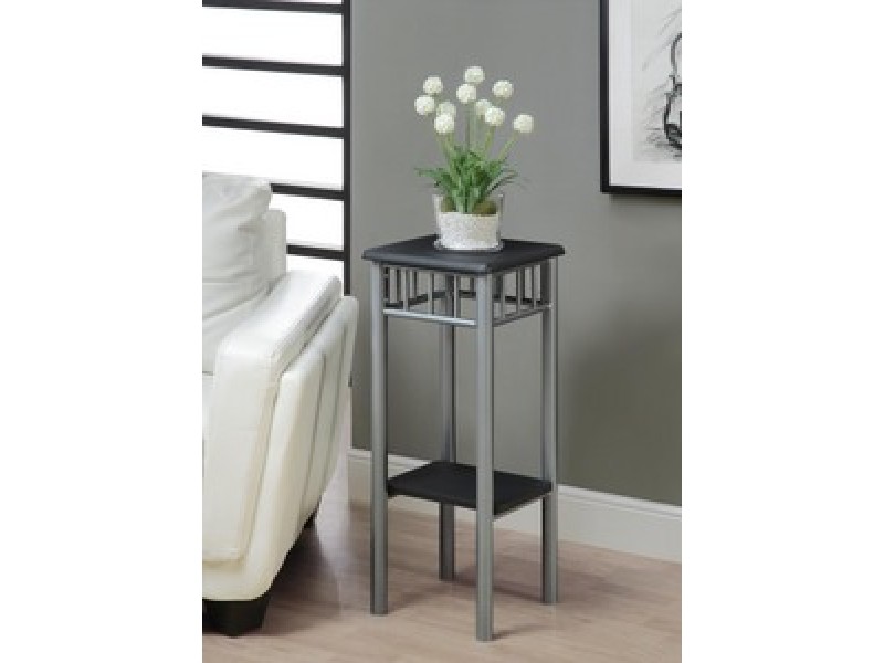Monarch Specialties Black / Silver Metal Plant Stand