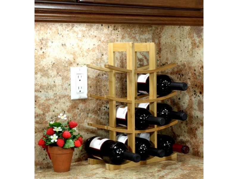 Oceanstar 12-Bottle Natural Bamboo Wine Rack 