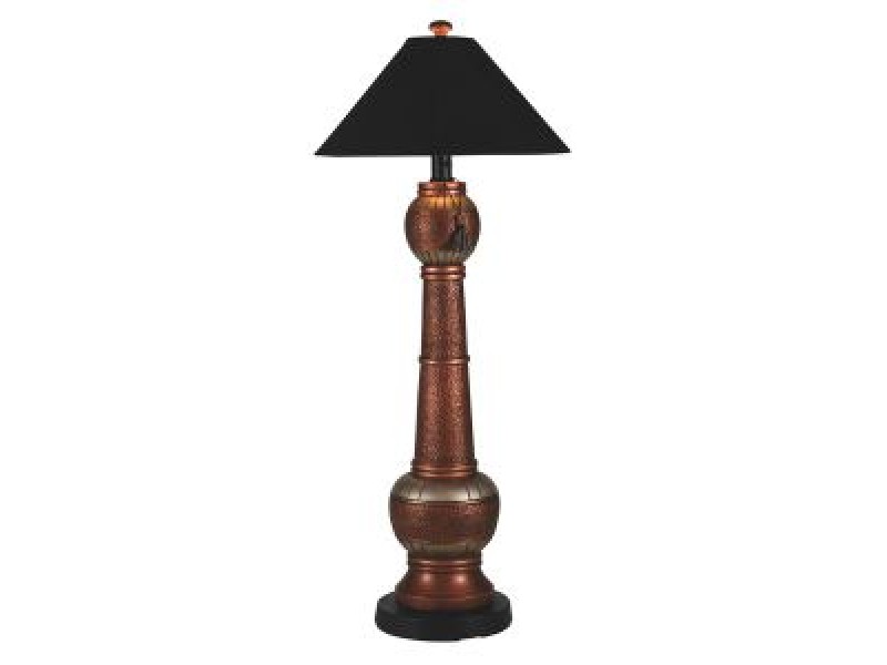Patio Concepts 60" Phoenix Outdoor Copper Floor Lamp with Black Sunbrella Shade