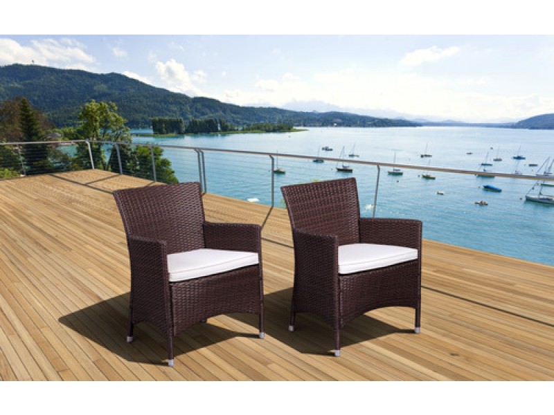 International Home Miami Atlantic Liberty Deluxe Patio Wicker Armchair Set of 2