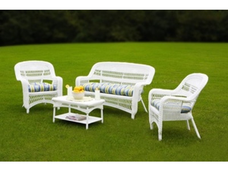 Tortuga Outdoor Portside Coastal White 4-Piece Seating Set