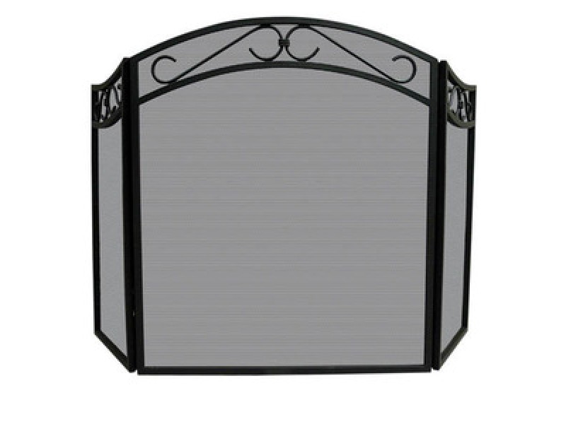 Fireside America 3 Panel Wrought Iron Arch Top Screen