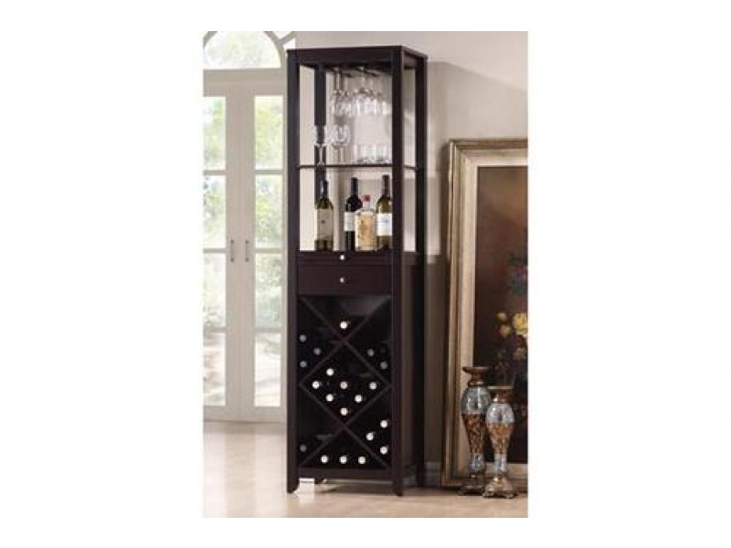 Baxton Studio Austin Brown Wood Modern Wine Tower