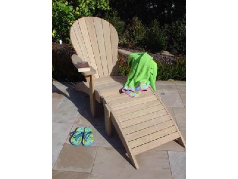Lanza Roble Wood Adirondack Chair with Ottoman