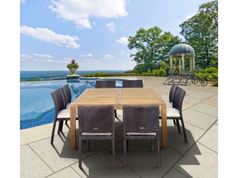 International Home Miami Amazonia Teak Georgia 9 pc pc Teak Square Dining Set