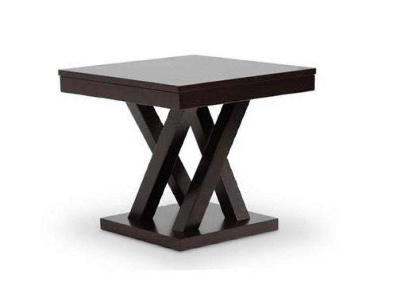 Baxton Studio Everdon Dark Brown Modern End Table
