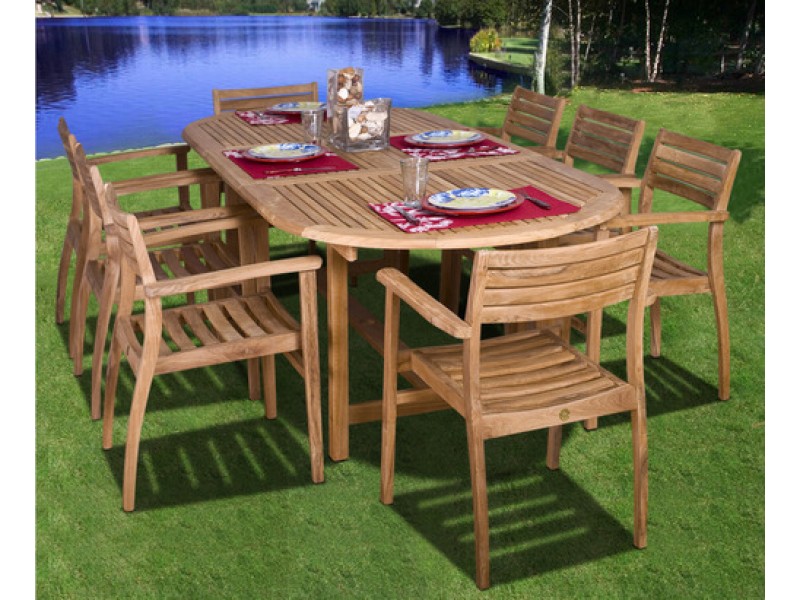 International Home Miami Amazonia Teak Coventry 9-pc Teak Dining Set