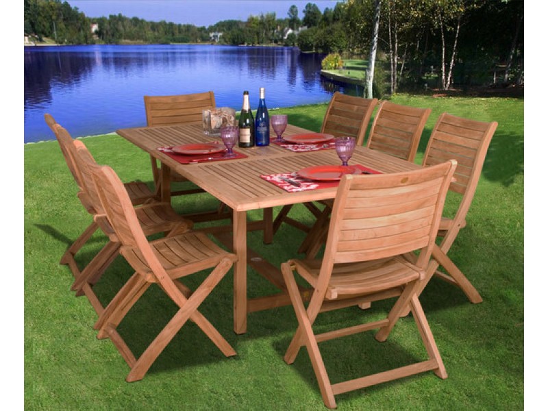 International Home Miami Amazonia Teak Dublin 9-pc Teak Dining Set