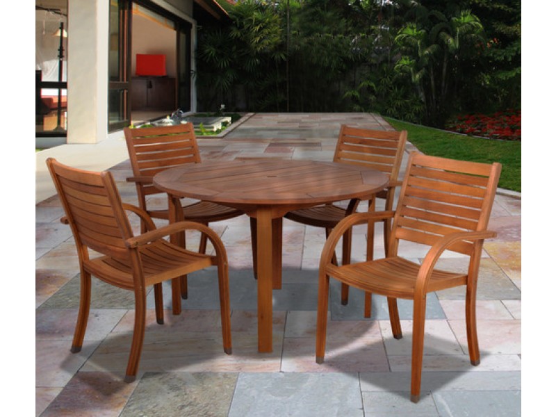 International Home Miami Amazonia Arizona 5 pc Eucalyptus Round Dining Set