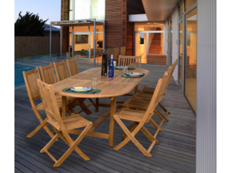 International Home Miami Amazonia Teak Bergen 11-pc Teak Dining Set