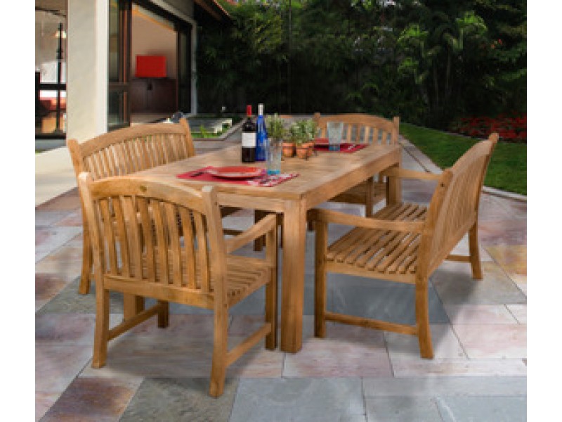 International Home Miami Amazonia Teak Geneve 5-pc Teak Dining Set