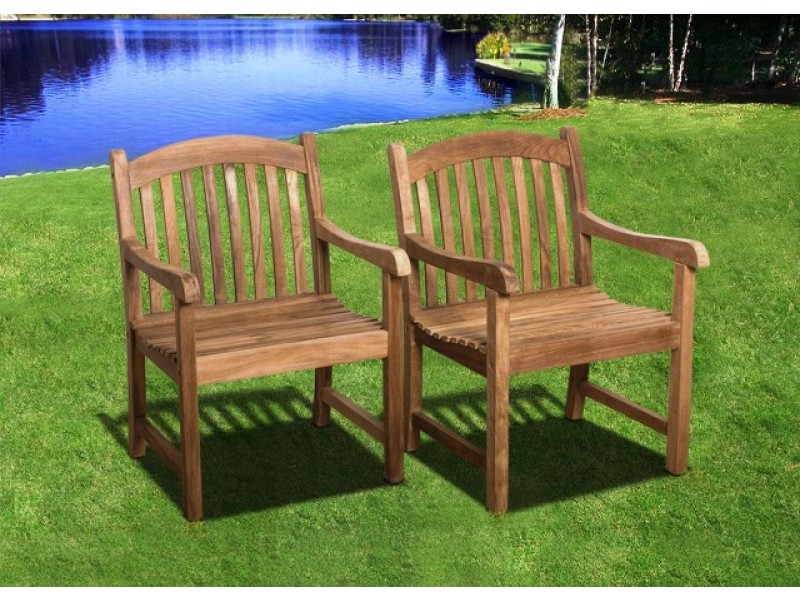 International Home Miami Amazonia Teak Newcastle Teak Armchairs