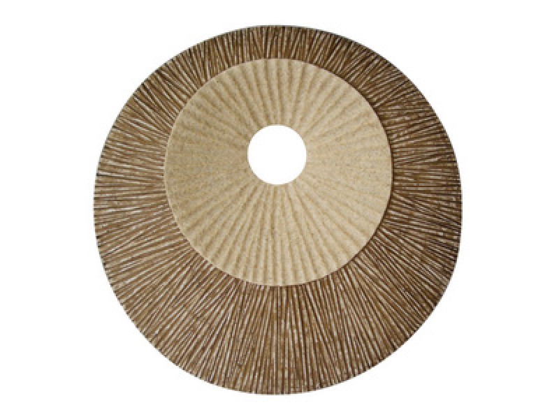 Screen Gems Sandstone Round Double Layer Ribbed Wall Plaque - Set of 2