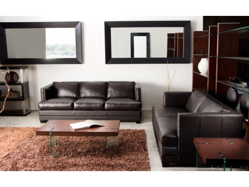 Diamond Sofa Sonoma Sofa Loveseat with Nail Head Accent Set of 2