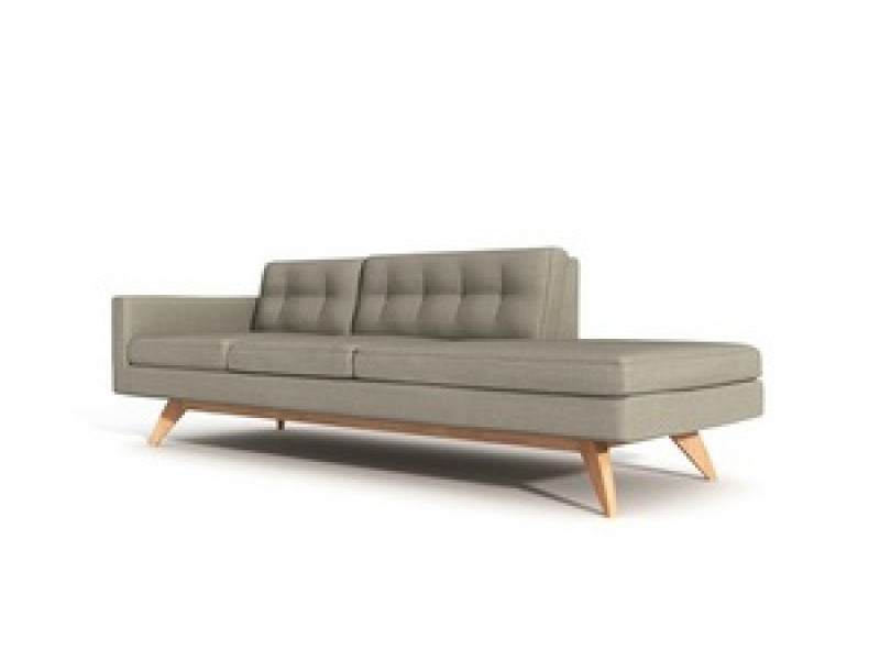TrueModern Luna One Arm Sofa with Chaise