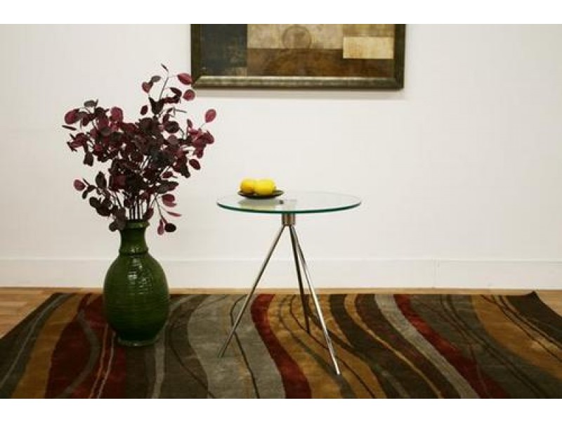 Baxton Studio Triplet Glass Top End Table W/ Tripod Base