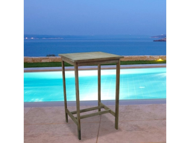 Vifah Modern Patio  Renaissance Outdoor Hand-Scraped Hardwood Bar Table