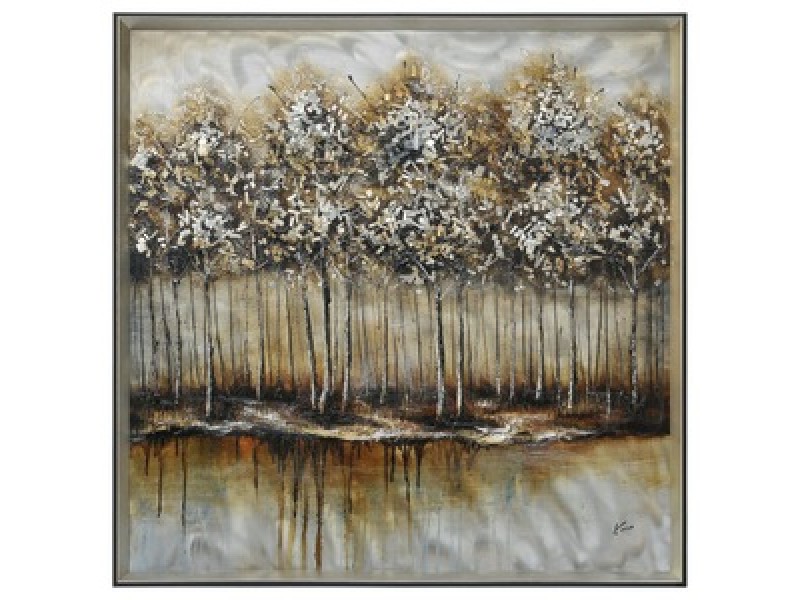 Metallic Forest Square Framed Art