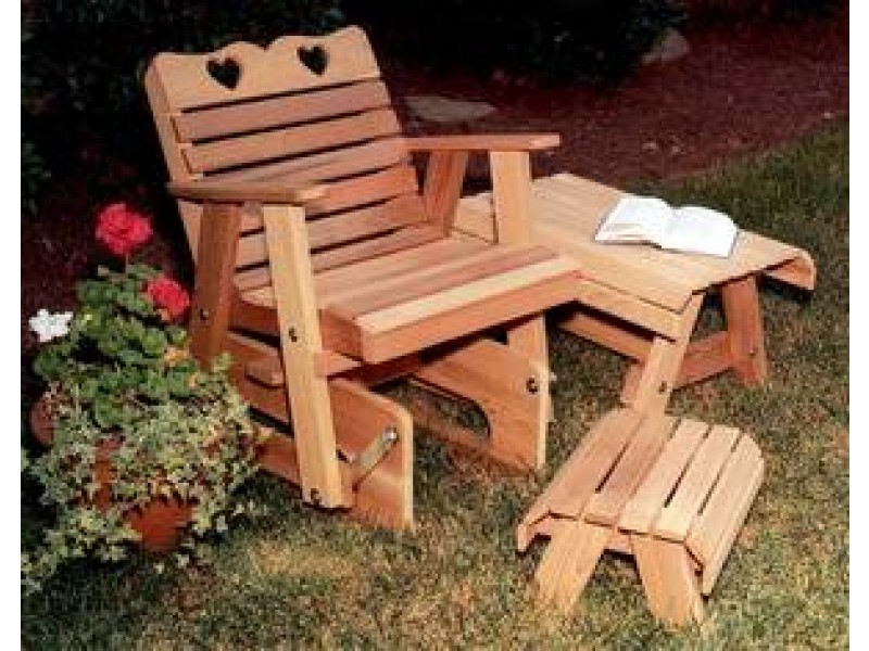 Creekvine Designs Cedar Country Hearts Rocking Glider Chair