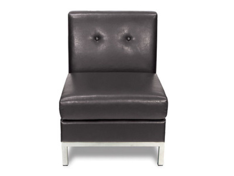 Avenue Six Wall Street Leather Armless Lounge Chair