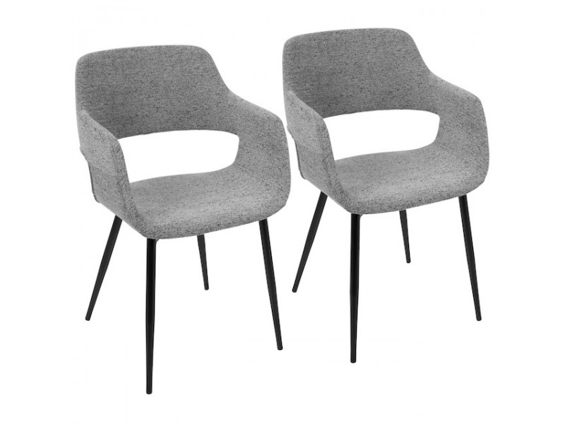 LumiSource Margarite Chair Set of 2 - GREY 