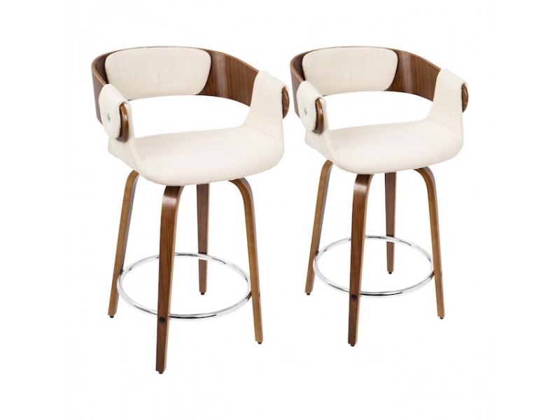 LumiSource Elisa Counter Stool - Set of 2 - Cream 
