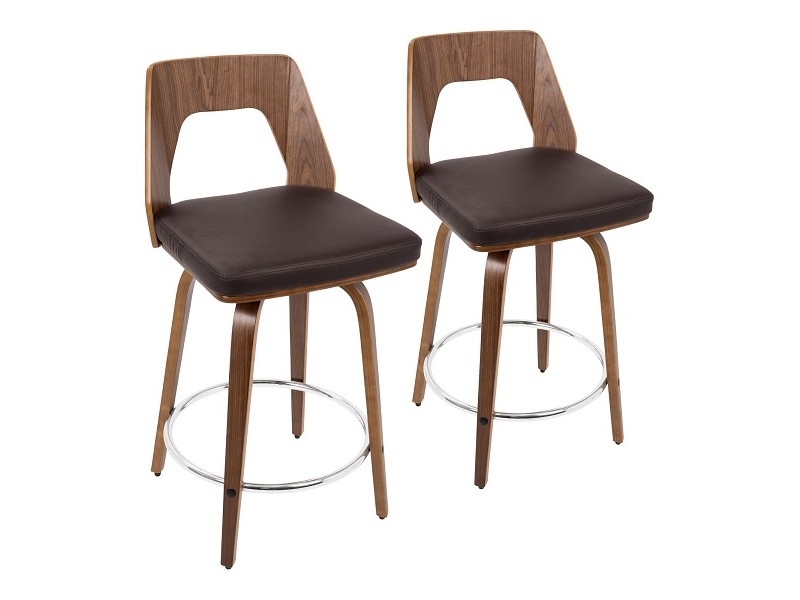 LumiSource Trilogy 24" Counter Stool - Set of 2 - BROWN 