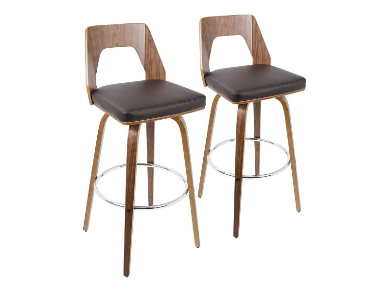 LumiSource Trilogy 30" Barstool - Set of 2 - BROWN 