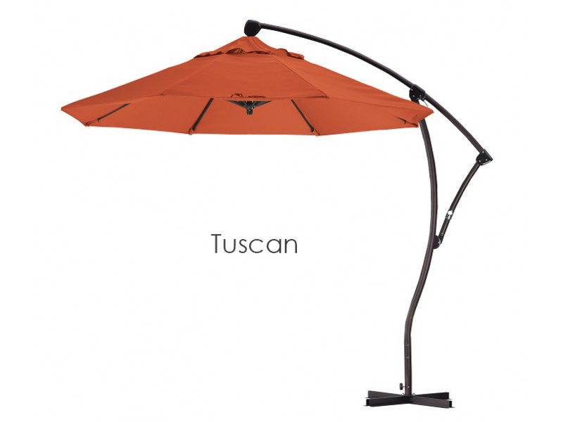California Umbrella 9' Cantilever Market Umbrella Delux C Lift - Bronze - Sunbrella