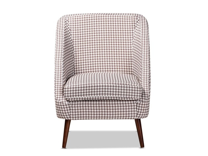 Baxton Studio Gia Brown White Houndstooth Accent Chair