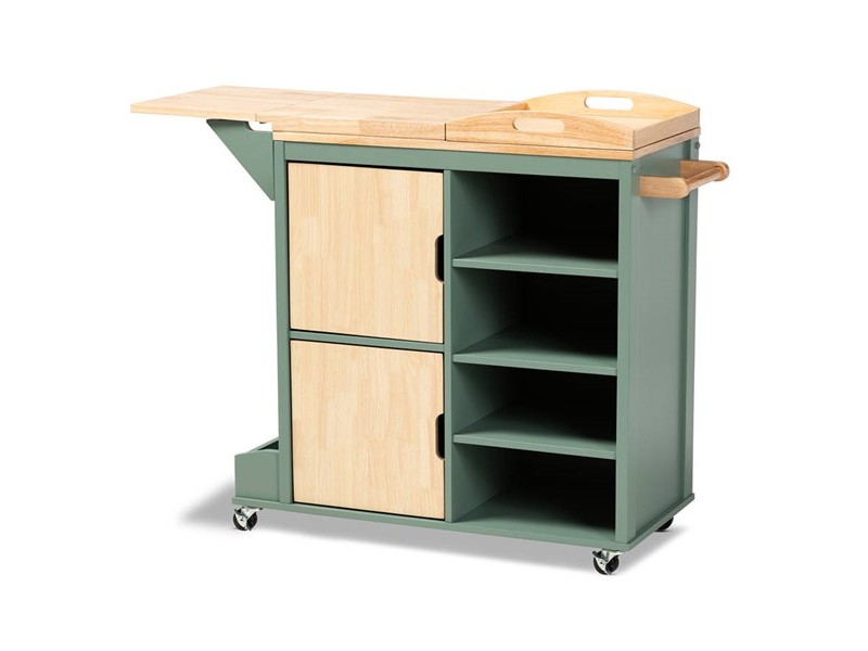 Baxton Studio Dorthy Two-Tone Kitchen Storage Cart